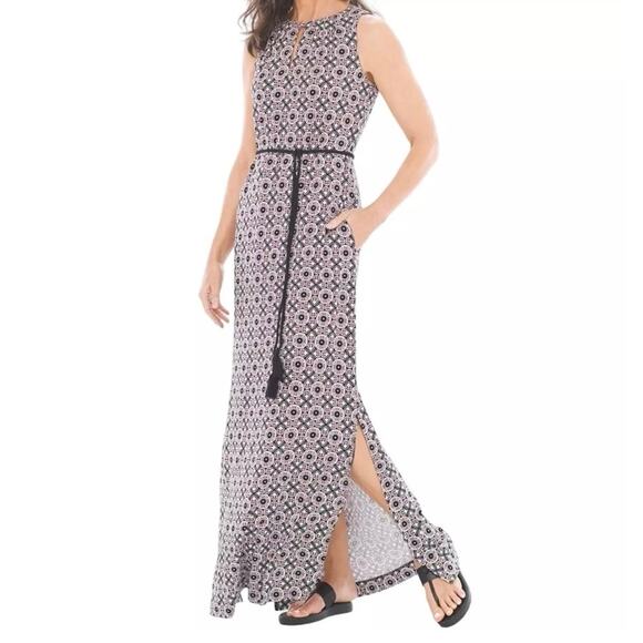 Soma Keyhole Ginger Root Geometric Maxi Dress - Size L - Picture 1 of 9